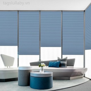 Rèm tự dính đen rèm xếp ly màn phòng ngủ hộ gia đình tấm che nắng rèm không cần đấm louver dùng một lần