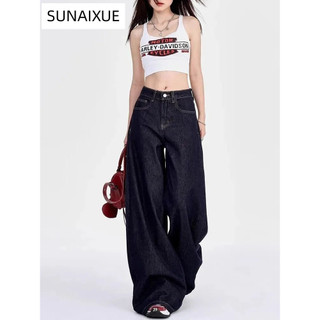 SUNAIXUE quần ống rộng quần nữ jean Dễ thương Trendy thời trang Comfortable WLK24603M1 23Z240605