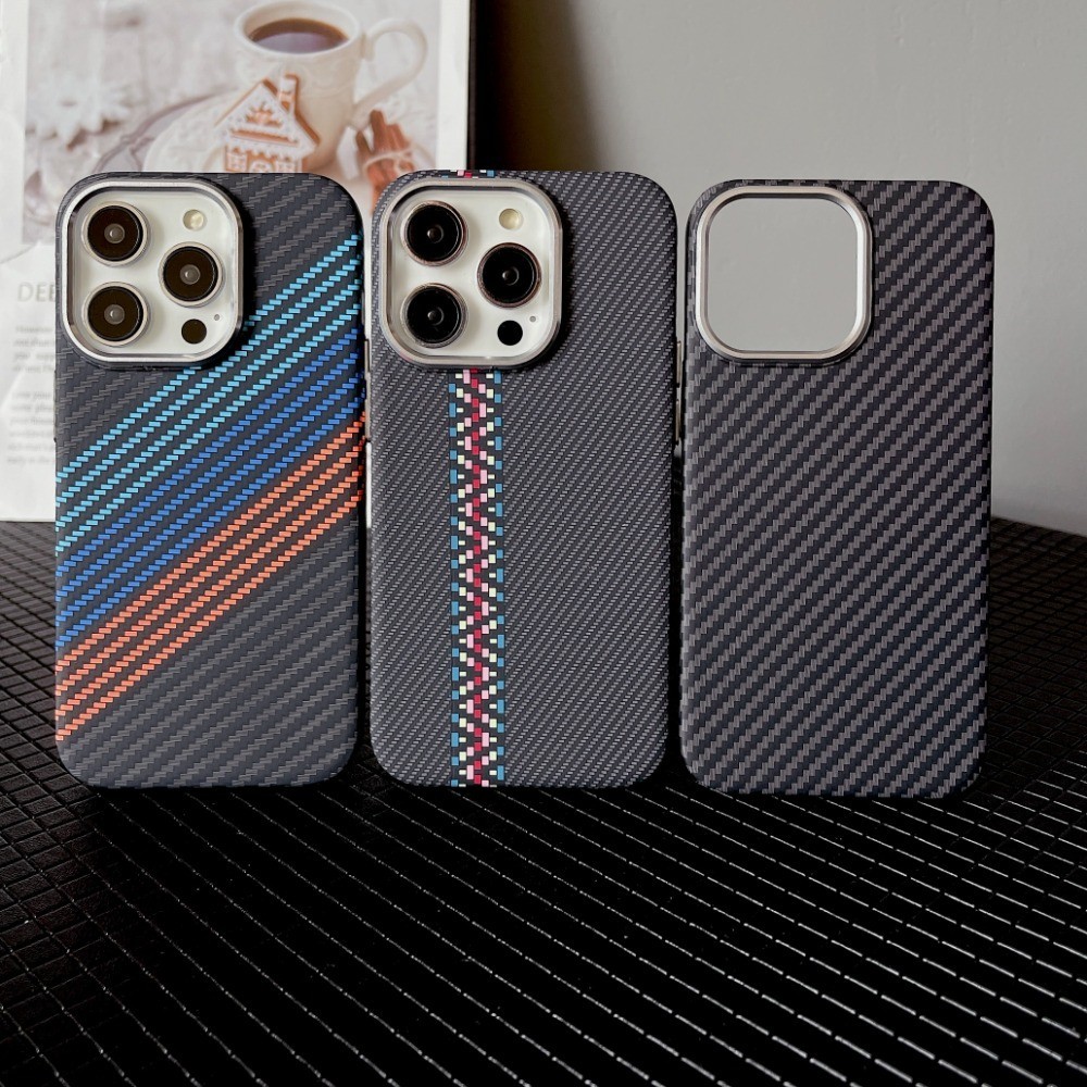 Ốp điện thoại di động họa tiết Kevlar từ tính IPhone 15 13 14 Pro 11 12 15 Pro 14 Pro Max Vỏ cứng ch
