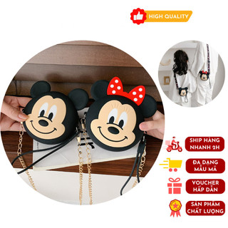 Ví Đeo Chéo Đựng Tiền Lẻ, Tiền Xu, Son, Vật Dụng Cá Nhân Hình Chuột Mickey Đáng Yêu Cho Bé và Mẹ .