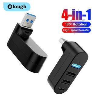Elough mini 180° xoay được 4 cổng usb 3.0 hub type c truyền dữ liệu tốc độ cao bộ chia đĩa u