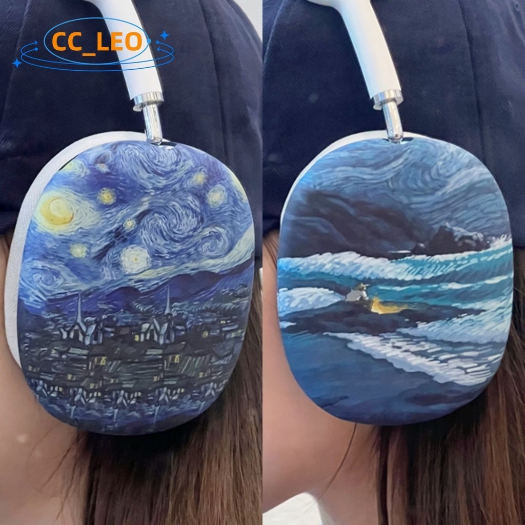 For AirPods Max Case Cartoon Oil Painting Silicone Soft Case Compatible with AirPods Max Shockproof 