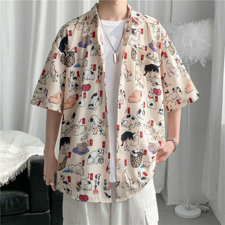 Heroine Vintage Đẹp Ve Áo Sơ Mi Kích Thước Lớn Cổ Trung Quốc In Hình Áo Sơ Mi Nữ Tay Ngắn Thời Trang Thanh Niên Voan Polo Cổ Hoa Nửa Tay Áo Sơ Mi