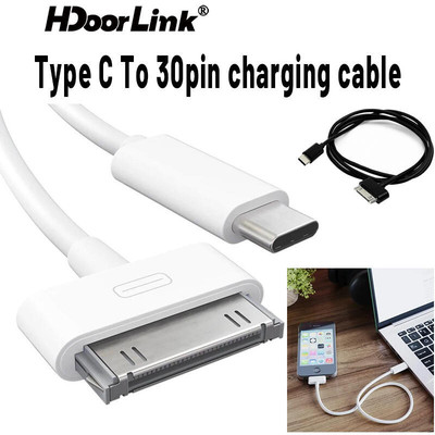 Bộ chuyển đổi cáp sạc HdoorLink Type C sang 30pin Hỗ trợ đầu nối cáp sạc và truyền dữ liệu cho miếng đệm IOS