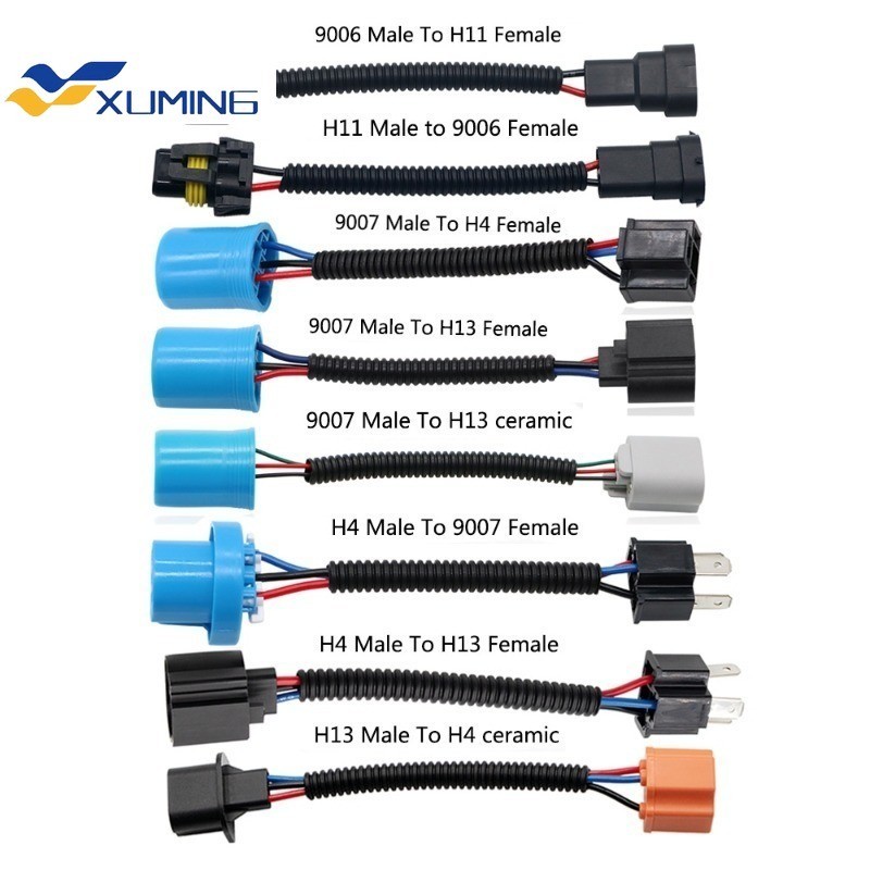 Xm-1 Chiếc 9005 / 9006 9007 H4 H11 H13 Nam Sang Nữ Chuyển Đổi Dây Dây Ổ Cắm Adapter Kết Nối Cho Đèn 