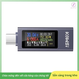 Đồng hồ đo công suất KOWSI Màn hình kỹ thuật số đa chức năng Đồng hồ đo điện áp DC Máy đo công suất Máy kiểm tra sạc Type-C