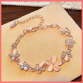 Merryso Nữ Thanh Lịch Rỗng Sáng Kim Cương Giả Trang Trí Hoa Vòng Tay Có Thể Điều Chỉnh Chiều Dài Cô Gái Dây Đeo Tay Quà Tặng Sinh Nhật