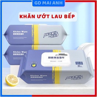 Khăn ướt lau bếp, khăn ướt lau bếp đa năng, 1 bịch 80 miếng, hàng chuẩn nội địa trung.