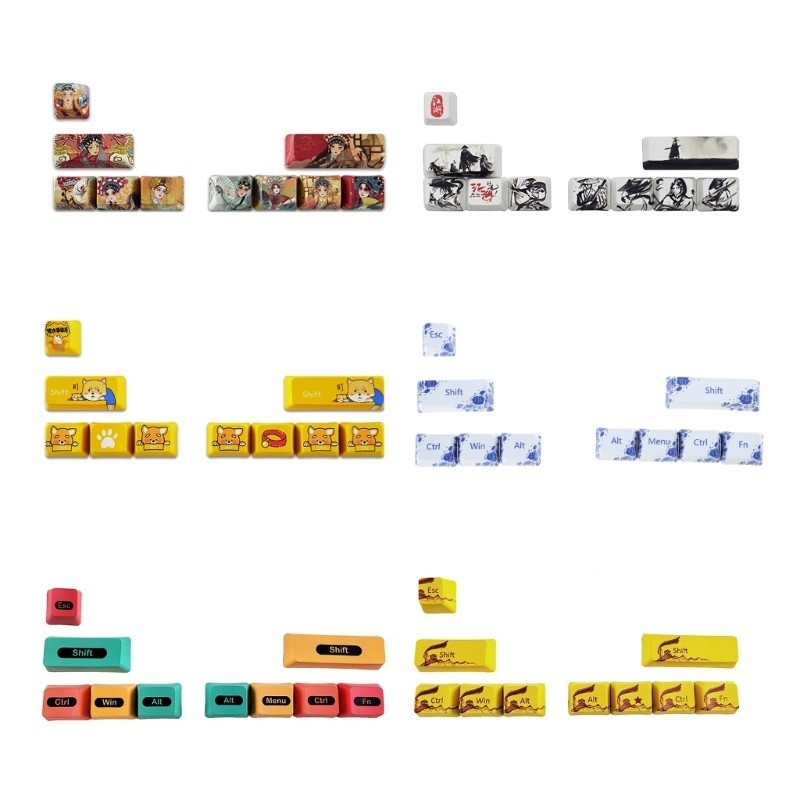 Fa 10 Phím OEM R1 SHIFT ESC Keycaps Lớn Cho Key PBT Phong Cách Trung Quốc Nhuộm Subbed Keyc