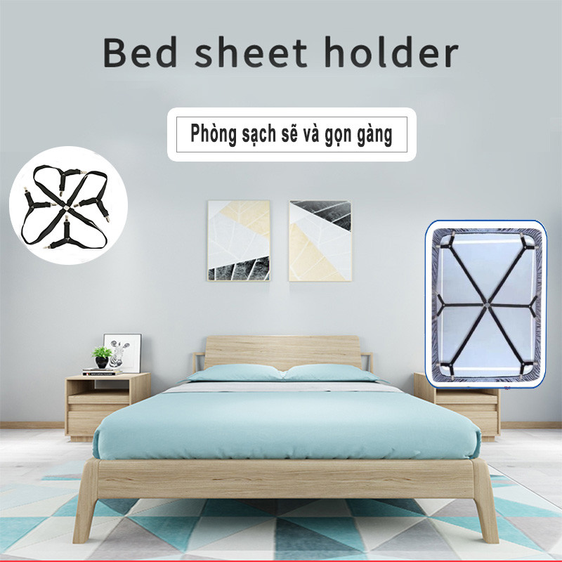 Bộ Kẹp Ga Giường Cố Định,Kẹp cố định ga giường loại 3 chân，Dây Kẹp Cố Định Ga Trải Giường Chống Trượ