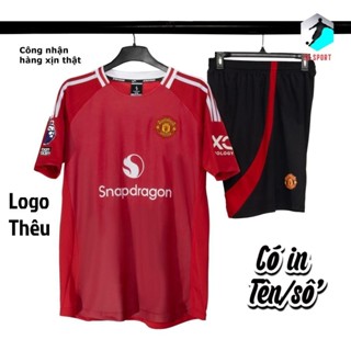 [Có in (Nhiều mẫu)- HÀNG Strivend ĐẸP] Bộ quần áo MU đỏ sân nhà 2024/25 hàng đẹp vải mè logo thêu
