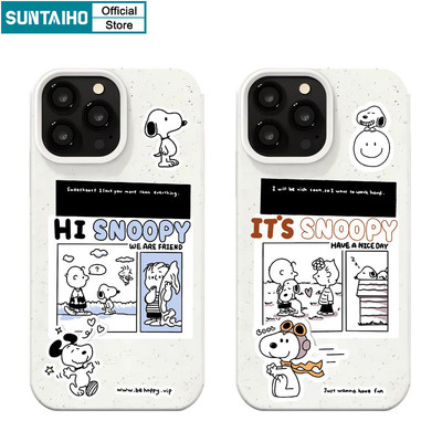 Suntaiho Ốp Lưng iPhone Dễ Thương Ngộ nghĩnh Họa Tiết Snoopy Cho iPhone 11 12 13 14 15 16 Pro Max IP 7 8 Plus Iphon X XS XR Xs Max Silicone Mềm Cao Cấp Chống Sốc