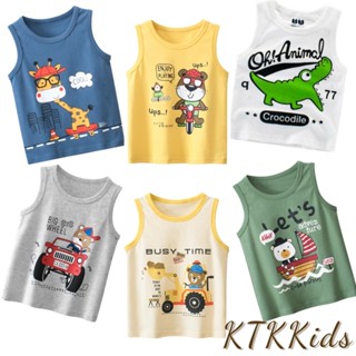 Áo sát nách bé trai KTK Kids áo thun in hình ngộ nghĩnh, áo ba lỗ chất cotton cho bé