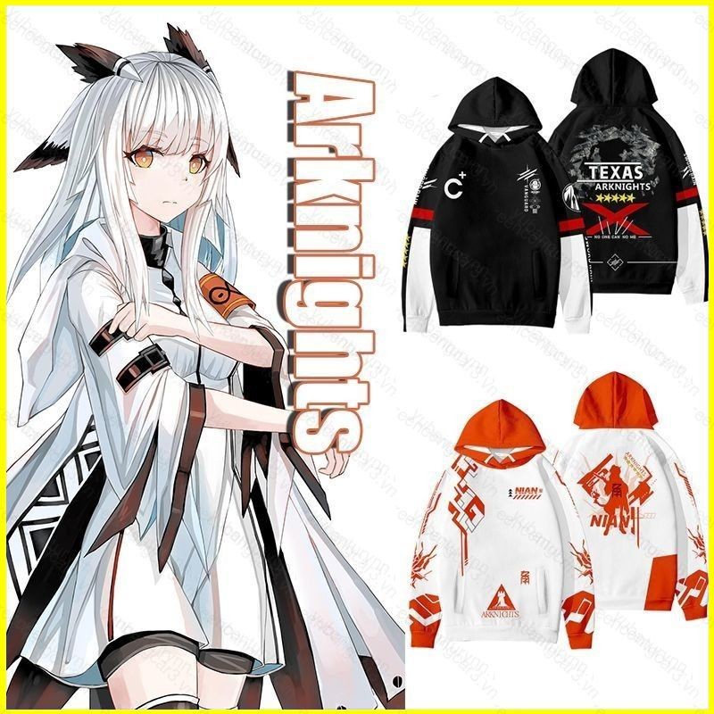 Arknights Áo Cosplay Dài Tay Áo Chui Đầu Anime Amiya Texas Thường Ngày Có Mũ Trùm Đầu Áo Len Áo Khoá