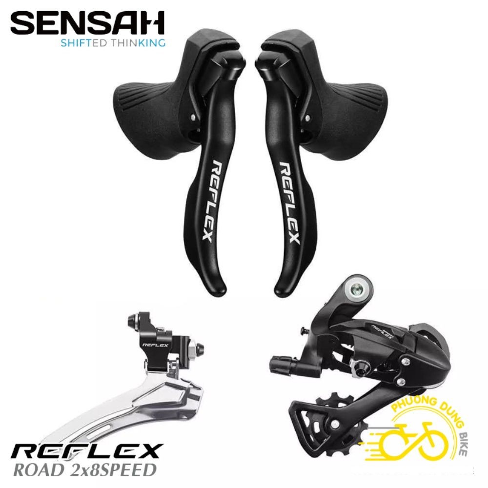 Groupset Mini 3 Món: Tay đề lắc, Củ đề, Sang đĩa xe đạp SENSAH REFLEX 2x8 Speed