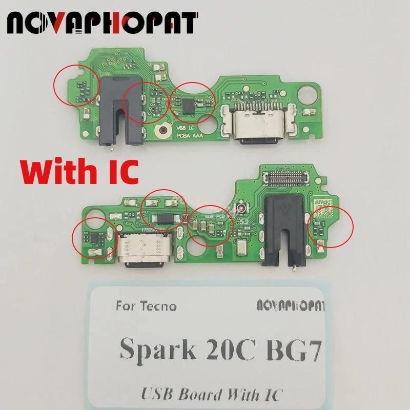 Dành Cho Tecno Spark 20C BG7 BG7n USB Dock Cổng Sạc Cắm Tai Nghe Jack Âm Thanh Micro Bảng Sạc Có IC