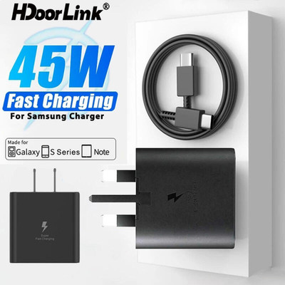 Hdoorlink Cho Samsung 45W Sạc Siêu Nhanh Có Cáp Type-C Cho Galaxy S24 S25 S20 S21 Note20 Sạc Nhanh