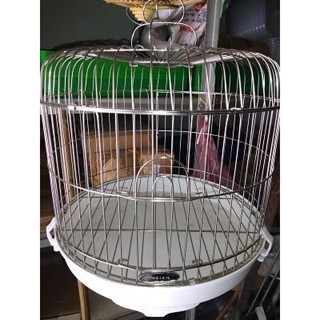 Lồng chim cu gáy tròn inox đức huy cứng cáp đường kính 38 x cao 35 birdcages