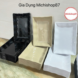 Đĩa nhựa phíp chữ nhật việt nhật 2 size, đĩa phíp đựng hoa quả bánh kẹo nhiều màu sắc