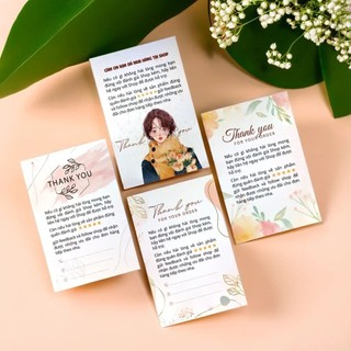 Combo 50 thẻ cảm ơn card thank you thiệp cảm ơn mẫu dễ thương dùng để cảm ơn khách hàng