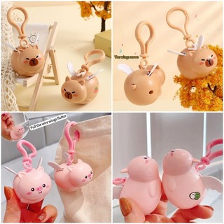 Sáng Tạo Bay Capybara Móc Khóa Hoạt Hình Xe Chìa Khóa Túi Dễ Thương Móc Chìa Khóa Túi Mặt Dây Chuyền Sinh Viên Quà Tặng Vật Dụng