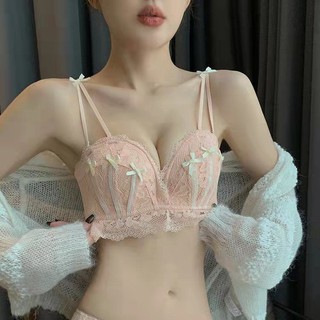 Fengxian đồ lót lớn nữ đẩy lên không dây ren gợi cảm dày đẩy lên bộ áo ngực có thể điều chỉnh