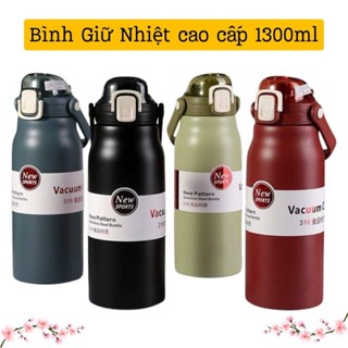 Bình giữ nhiệt Cao Cấp Vacuum Cup dung tích 1300ml tay quai xách ống hút tiện lợi