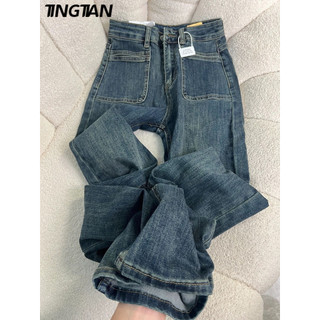 TINGTIAN quần ống rộng quần nữ jean Popular INS thời trang Stylish WNK2430FSL 17Z240424
