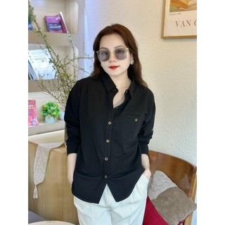 Áo sơ mi nữ dài tay chất thô mềm freesize, hàng QC 7 màu mã V6610 phong cách trẻ trung thanh lịch