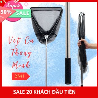 Vợt vớt cá THÔNG MINH có thể gấp gọn, cán inox 2m1 tải cá lớn- HM2K MALL