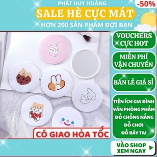 Gương tròn một mặt cute- FREESHIP, Gương mini tròn hoạt hình xinh xắn , Phát Huy Hoàng