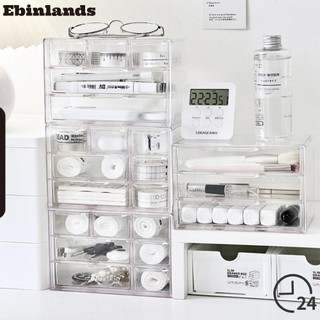 Kệ lưu trữ EBINLANDS, Hộp lưu trữ ngăn kéo bằng nhựa trong suốt, Loại ngăn kéo đa chức năng Giá lưu trữ mỹ phẩm để bàn