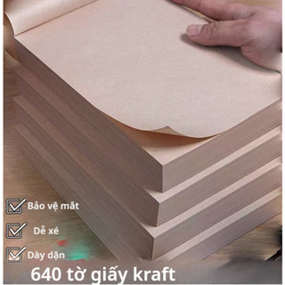 Tập 320 tờ giấy note sổ tay giấy kraft trơn NO52 Set giấy kraft trơn dùng viết tốc kí, vẽ