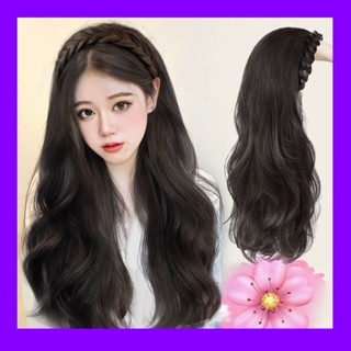 Bờm tóc giả tết bính cài nửa đầu cao cấp