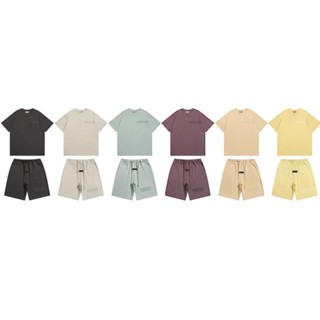   Giảm giá  FEAR OF GOD Original Essentials23SS100% Cotton Áo thun ngắn tay Bộ đồ quần Short 