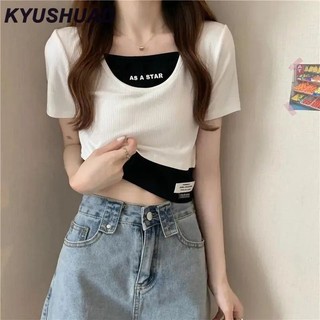 Kyushuad Áo thun ngắn tay thời trang giản dị phong cách mới mùa hè dành cho nữ