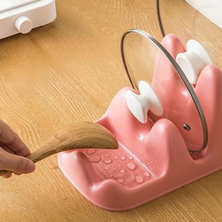 Giá để nắp vung xoong nồi, kệ gác thìa đũa thìa nấu ăn tiện lợi gia dụng thông minh