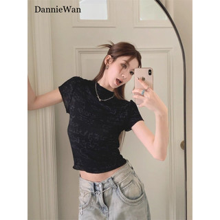 DannieWan áo phông áo thun nữ croptop baby tee Fashion Cute Comfortable Casual WCS2440V5K 19Z240511