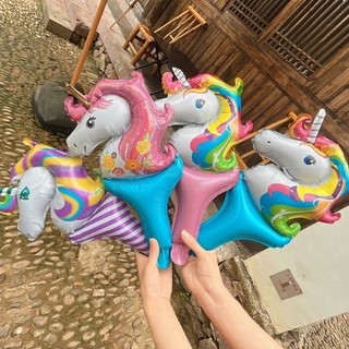 { GIÁ RẺ NHẤT } Bóng Sinh Nhật, Bóng Bay Trang Trí Sinh Nhật Kỳ Lân, Bong Bóng Lá Nhôm Cầm Tay Hoạt Hình Cho Bé