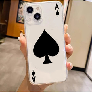 Dành Cho Samsung S24 S23 S22 S21 S20 Ultra Plus Ốp Lưng Ace Of Spades Ốp Lưng Hoạt Hình Trong Suốt Spade Một Vỏ Dễ Thương Trong Suốt Mềm Mại