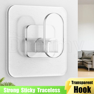 Móc treo tường tự dính - Móc treo tường trong suốt - Móc dính không dấu vết - Giá chịu tải nặng - Giá treo khăn chìa khóa đa chức năng - Dành cho phụ kiện phòng tắm nhà bếp