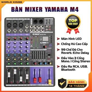 Mixer YAMAHA M4, Kết Nối Bluetooth 99 Chế Độ Reverb, Echo, Delay Hát Livestream, Phòng Trà Mini Bar Pubs Show Cưới.