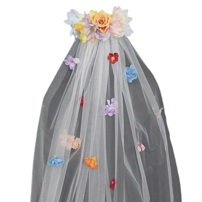 WIT Cô Dâu Veil Cô Gái Veil Bachelorettes Đảng Dài Veil Đăng Ký Kết Hôn Tiaras