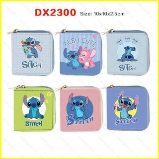 Yb2 Stitch Hoạt Hình Dễ Thương Anime PU Ngắn Dây Kéo Ví In Túi Cầm Tay Đa Chức Năng Khe Cắm Thẻ Túi