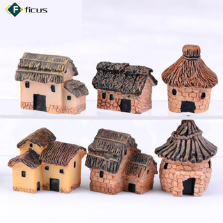 Sẵn sàng! Phong cảnh vi mô Ngôi nhà tranh đính đá Thủ công sáng tạo Phong cách Zakka Nhựa Vườn thu nhỏ Bức tượng