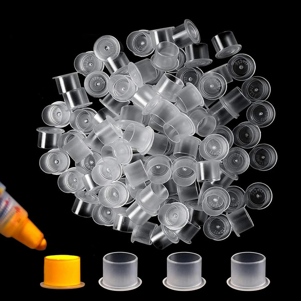 1000 / 500 Chiếc Nhựa Hình Xăm Mực Cốc Mũ Có Đế Trang Điểm Vĩnh Viễn Sắc Tố Mực Mũ Dùng Một Lần Tự Đứng Cốc Giá Đỡ Hình Xăm Phụ Kiện