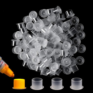 1000 / 500 Chiếc Nhựa Hình Xăm Mực Cốc Mũ Có Đế Trang Điểm Vĩnh Viễn Sắc Tố Mực Mũ Dùng Một Lần Tự Đứng Cốc Giá Đỡ Hình Xăm Phụ Kiện