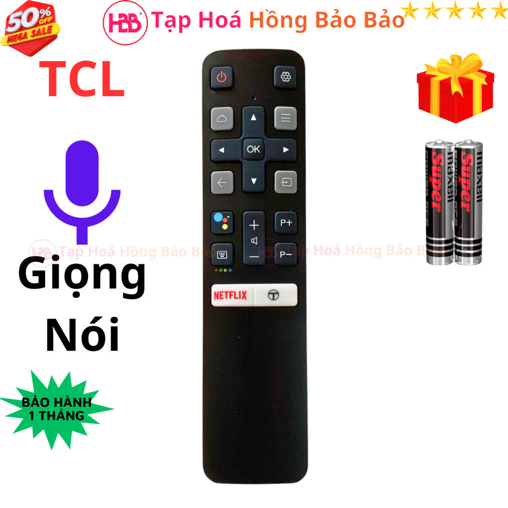Remote điều khiển tivi TCL Mã 07 Giọng Nói 2020, điều khiển TV TCL Smart tivi internet - Tạp Hoá HBB