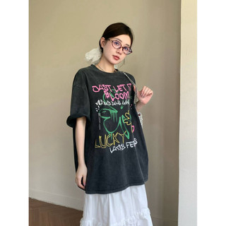 XUANMO Local brand áo thun phông form rộng 100% cotton BIG SIZE Áo thun ngắn tay in hình kích thước lớn dành cho nữ mùa hè mới