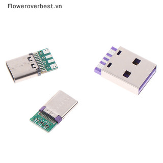 Fbvn 12 / 24 Chân Bộ Chuyển Đổi Thụ Thể Nữ / Nam Sang Dây Hàn Và Cáp Hỗ Trợ Ban PCB 5 Chiếc USB 3.1 Loại C Kết Nối HOT